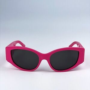 NEW Balenciaga BB0258S 004 Pink Fuchsia Grey Oval Women Sunglasses BARBIE